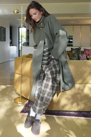 Sonn Funnel Neck Coat Khaki